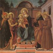 Francesco di Stefano called Pesellino The Virgin and Child Surrounded (mk05) Spain oil painting artist